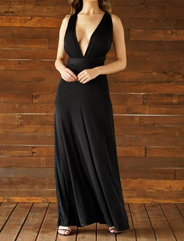 vintage dressConvertible Maxi Dress In Black