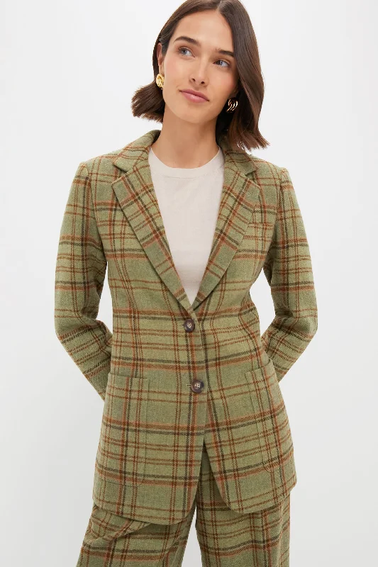 Low Prices tailored blazer coatSherwood Plaid Wool Herron Blazer