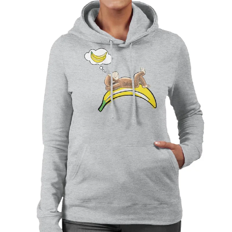 casual hoodie with logoCurious George Dreaming Of Bananas Women's Hooded Sweatshirt