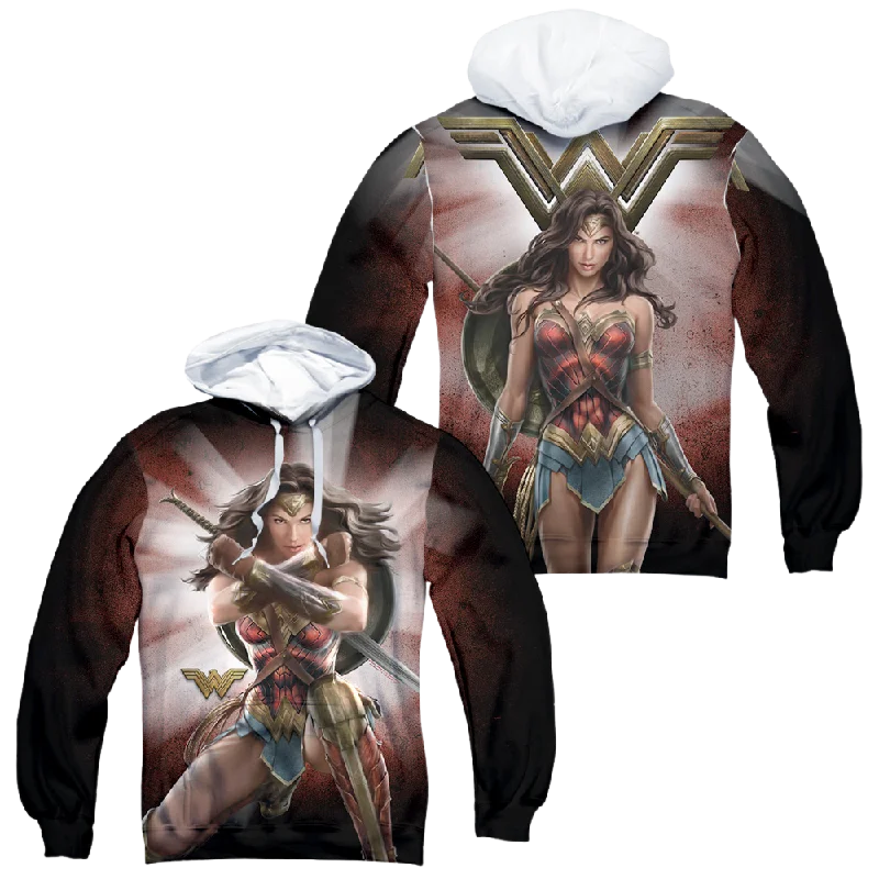 Referral Discount soft sports hoodieWonder Woman Movie Protector Of Humanity - All-Over Print Pullover Hoodie