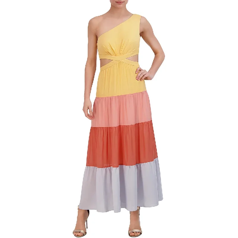 boho-chic dressBCBGMAXAZRIA Womens One Shoulder Long Maxi Dress