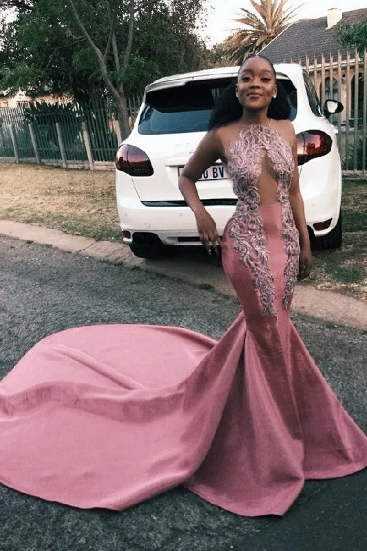 One-DAY Sale New Jewel Sheer Appliques Prom Dresses With Court Train Elegant Crew Sleeveless Long Evening Dresses One-DAY Sale New Jewel Sheer Appliques Prom Dresses With Court Train Elegant Crew Sleeveless Long Evening Dresses