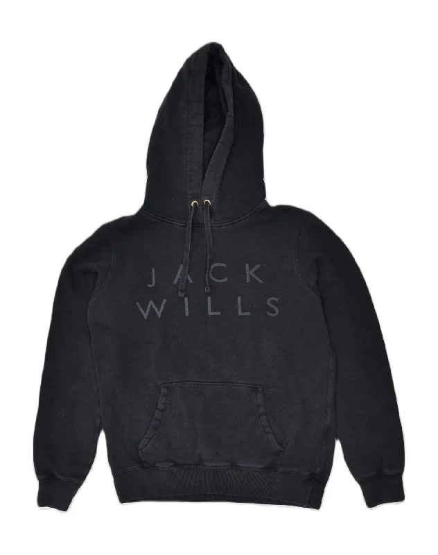 The Best Prices classic pullover hoodieJACK WILLS Womens Classic Fit Graphic Hoodie Jumper UK 10 Small Black