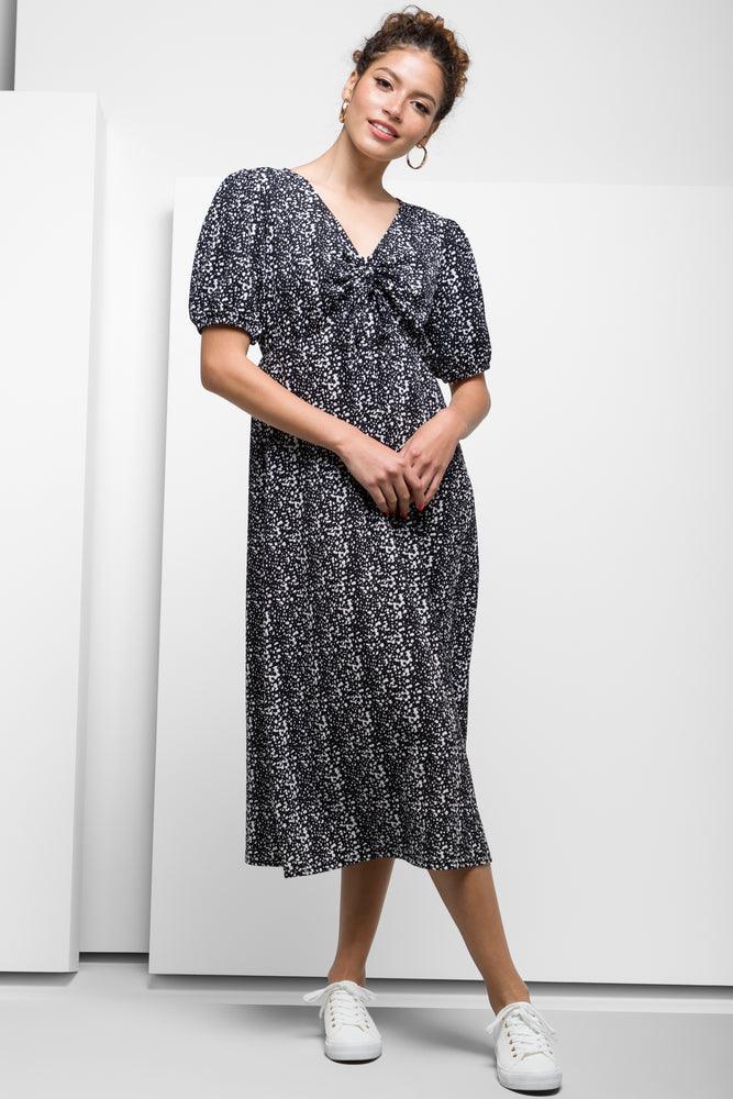 Take Advantage elegant evening dressFront Ruched Dress Black