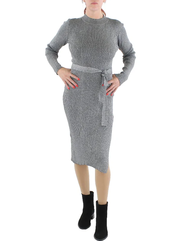 casual summer dressJuniors Womens Knit Ribbed Sweaterdress