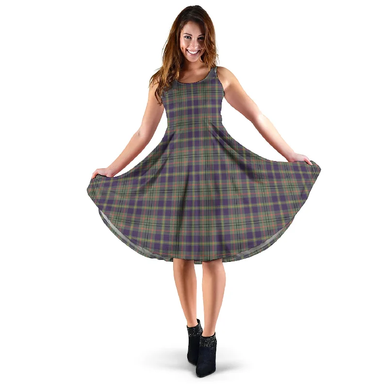 Super Sale Taylor Weathered Tartan Sleeveless Midi Womens Dress