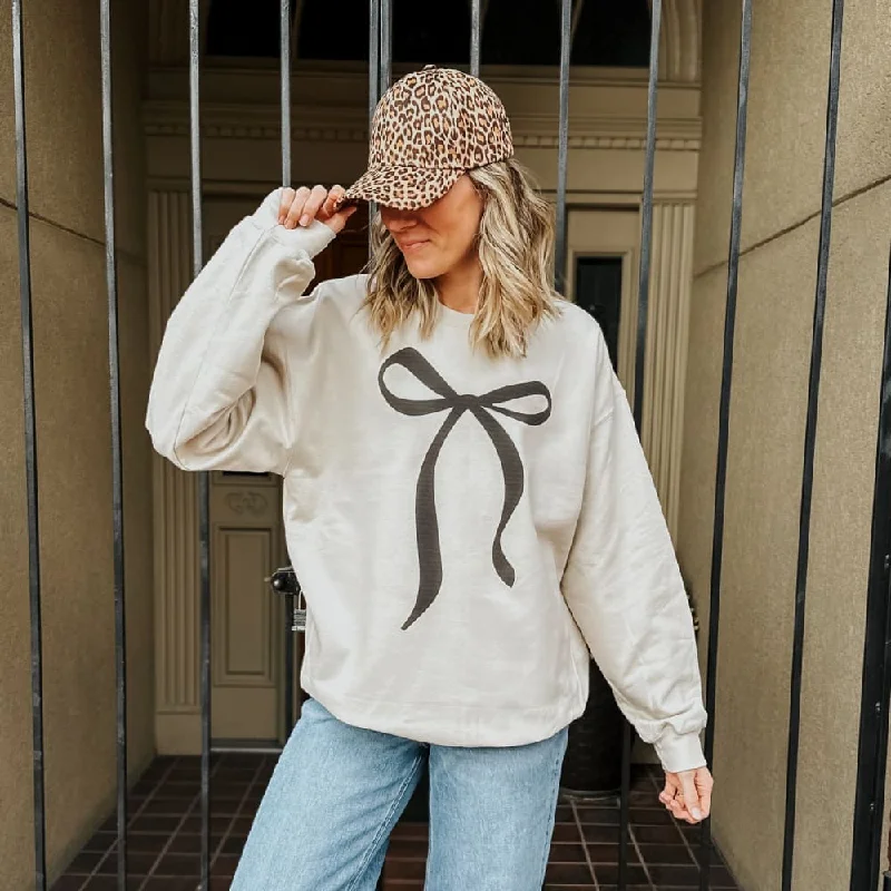 Special Offer workout-ready hoodieNeutral Bow Plush Crewneck