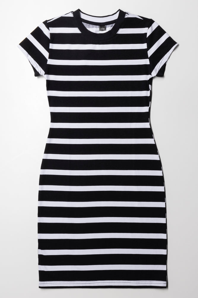 Huge Discounts casual shift dressStriped Bodycon Black