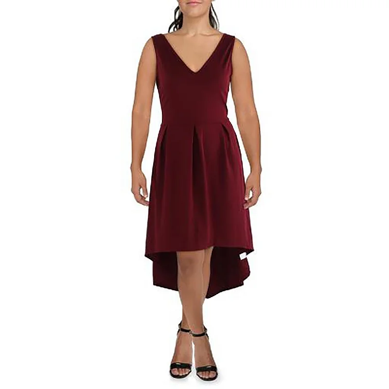 elegant evening dress24seven Comfort Apparel Womens Plus Knit Sleeveless Fit & Flare Dress