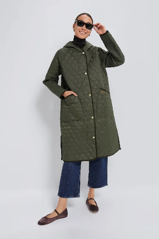 minimal style jacketOlive Harmby Quilted Coat