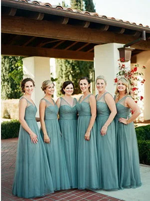 Savings Galore Cheap Long Bridesmaid Dresses Simple Tulle V-neck Romantic Bridesmaid Dresses JKB070 Savings Galore Cheap Long Bridesmaid Dresses Simple Tulle V-neck Romantic Bridesmaid Dresses JKB070