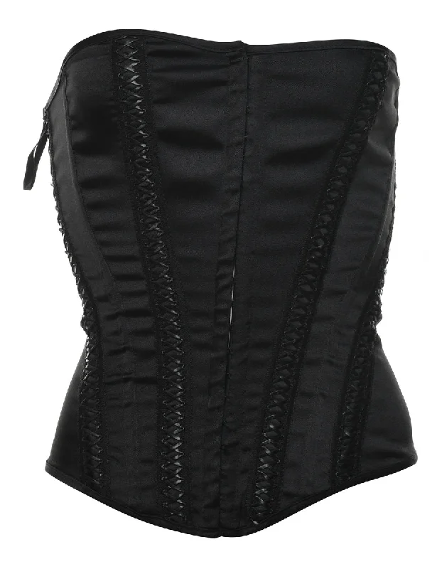 functional jacketClassic Black Boned Corset - S