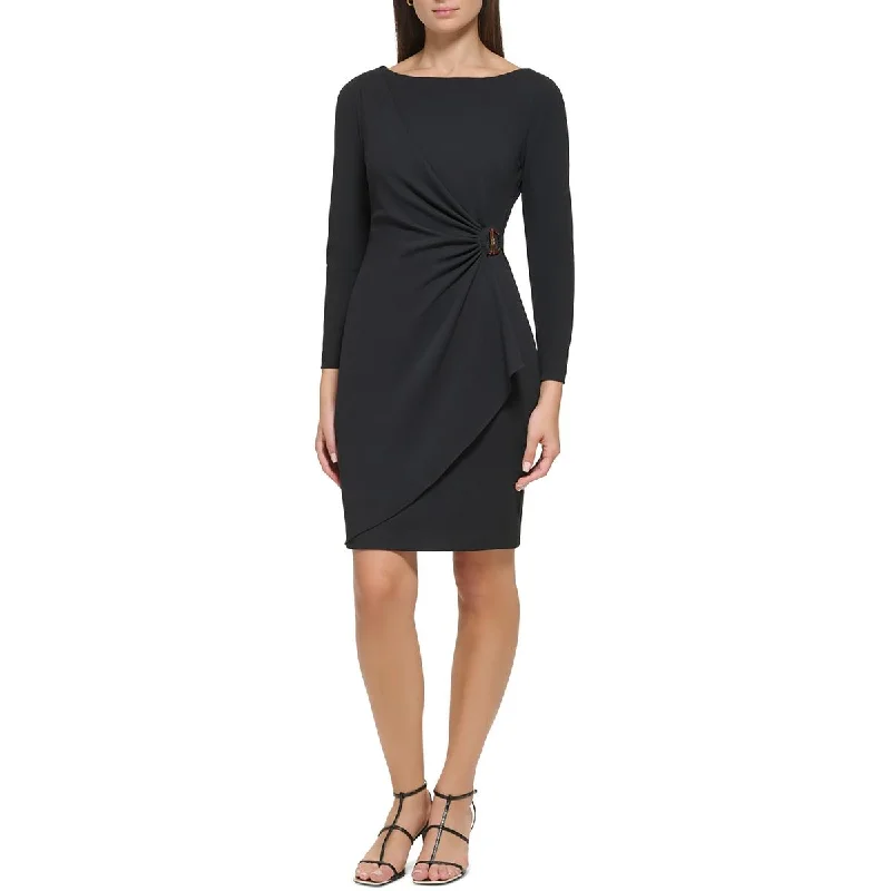 sleeveless dressDKNY Womens Embellished Above Knee Wrap Dress