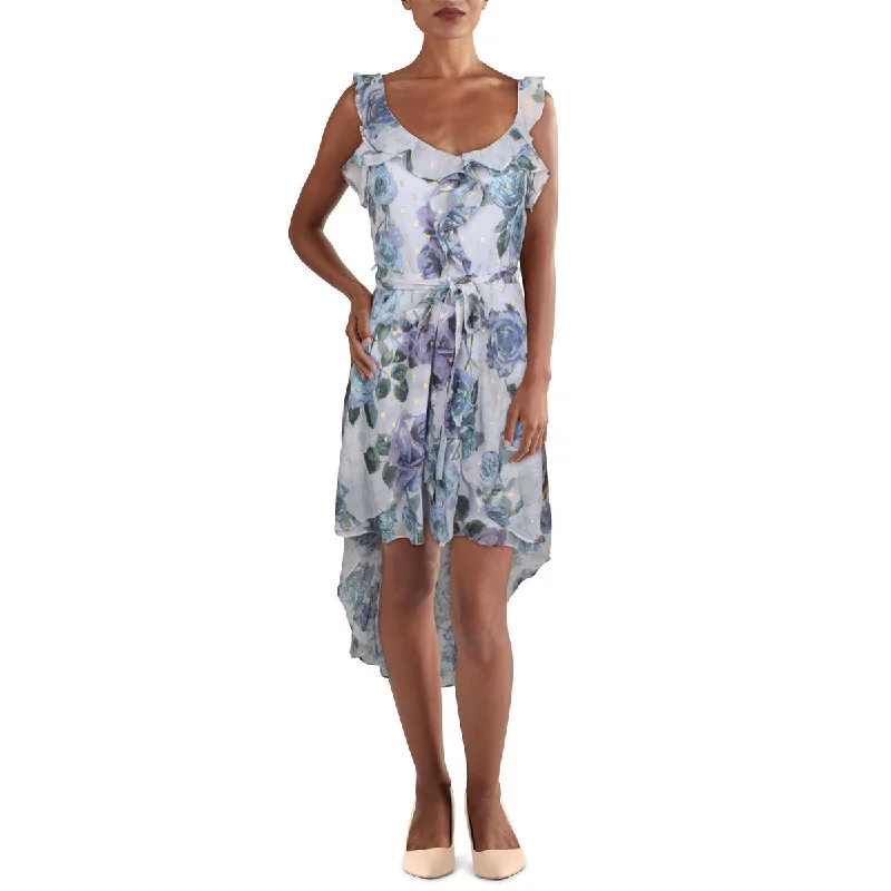 trendy bodycon dressCity Studio Womens Juniors Chiffon Floral Midi Dress