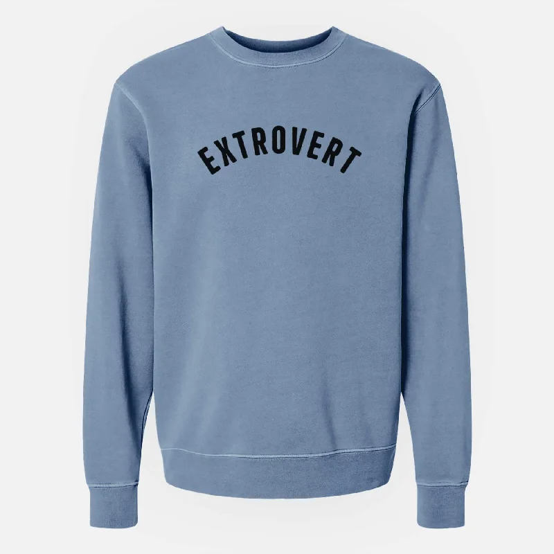 loose fit athletic hoodieExtrovert - Articulate Collection - Unisex Pigment Dyed Crew Sweatshirt