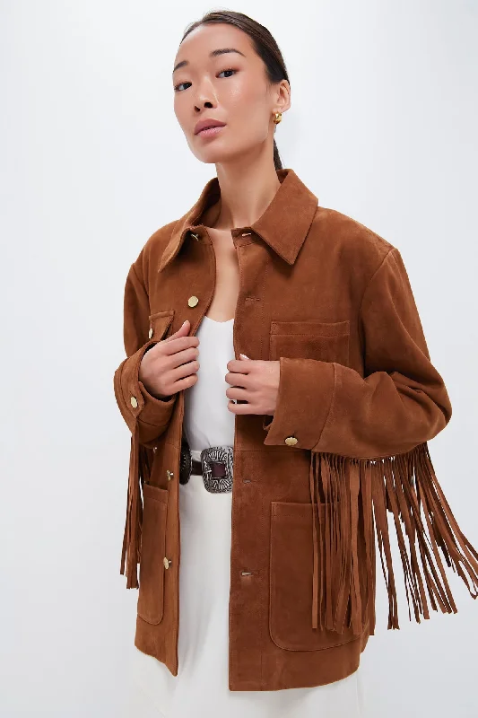 Great Bargains contemporary trench coatBrown Fringe Suede Jacket