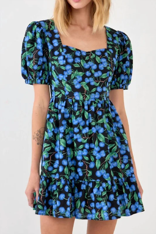 sleek dressBlueberry Mini Dress In Blueberry Print