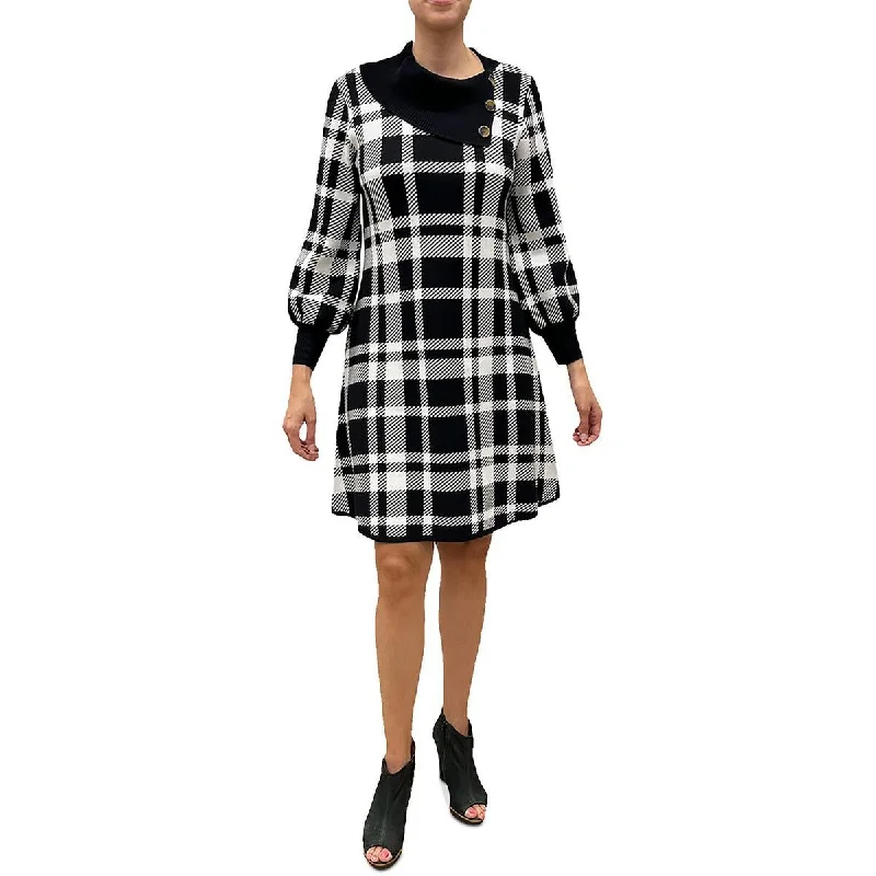 fitted dressSignature By Robbie Bee Womens Plaid Sweaterdress