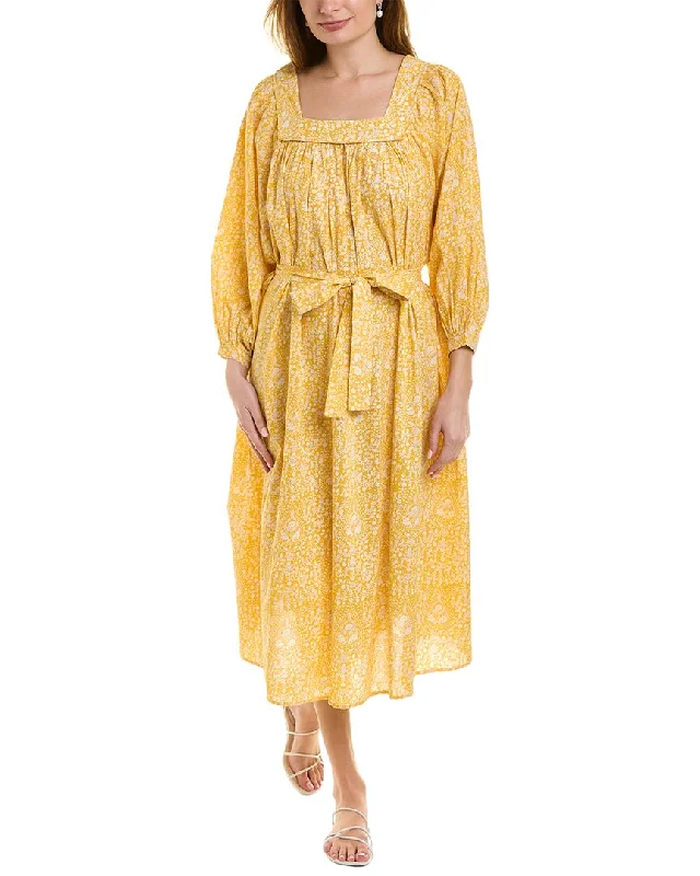 Act Now flowy maxi dressPomegranate Puff Sleeve Dress