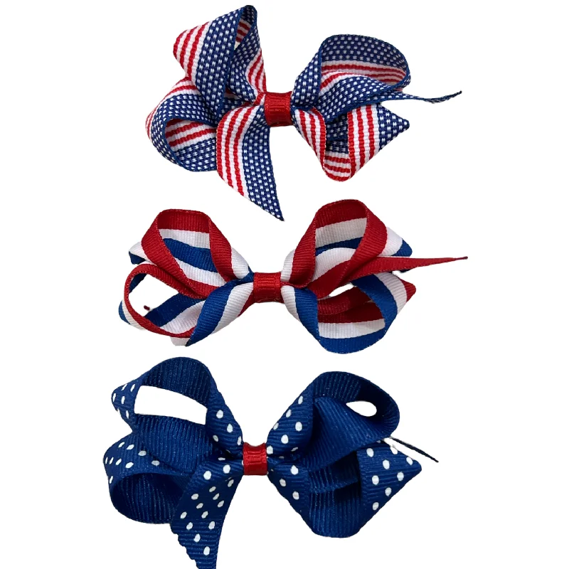 wrap dress3" Patriotic Print Bows