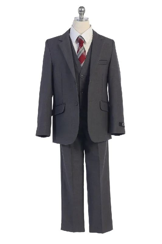 Bargain Bin chic wrap dressBoys Charcoal Gray Suit