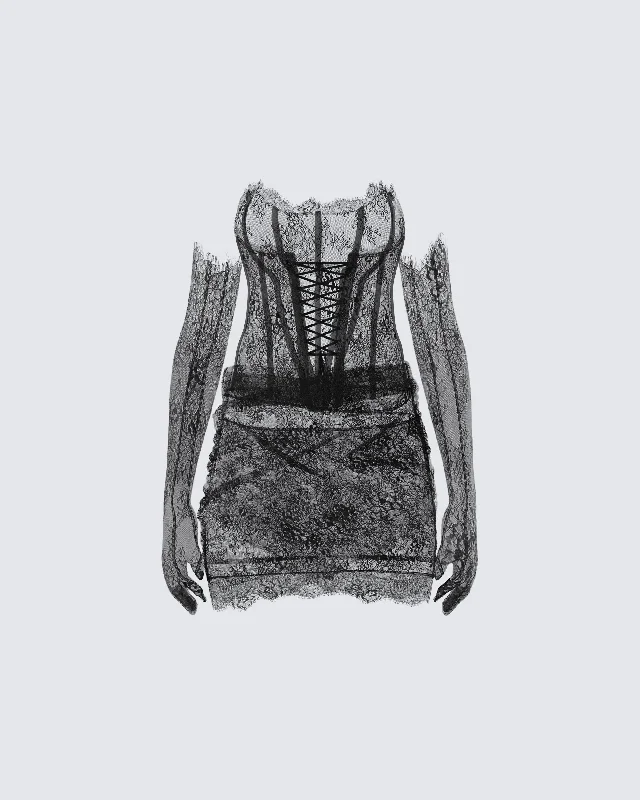 Weekend Special printed dressDevyn Black Lace Dress & Gloves