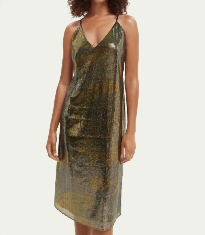 lace dressFestive Sequin Dress In Olive