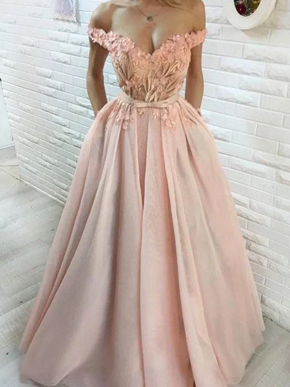 Midnight Madness Beautiful Prom Dresses Aline Hand-Made Flower Long Prom Dress Sexy Evening Dress JKL983