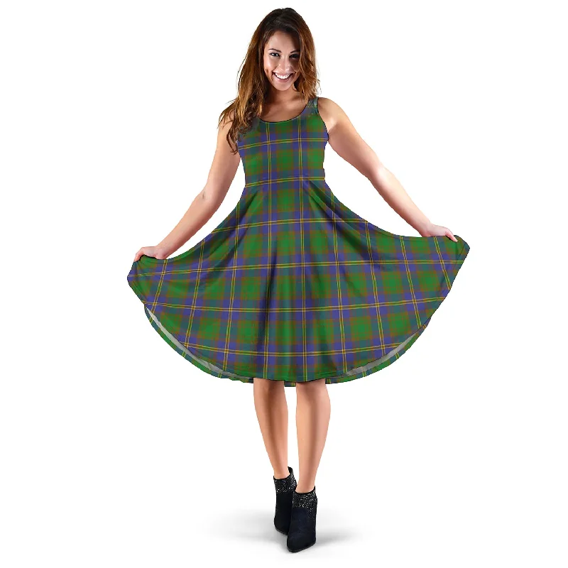 Stock Up and Save Strange of Balkaskie Tartan Sleeveless Midi Womens Dress