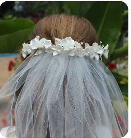 summer floral dressFloral Crown with Attached Veil