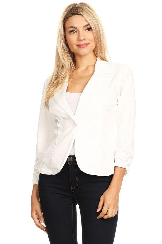 trendy bomber jacketWomen's Solid Waist Length Blazers 14 Colors