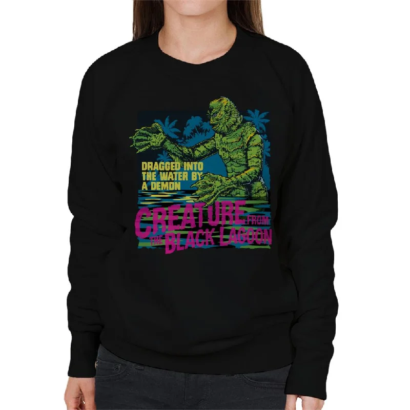 performance workout sweatshirtThe Creature From The Black Lagoon Dragged Demon Women's Sweatshirt