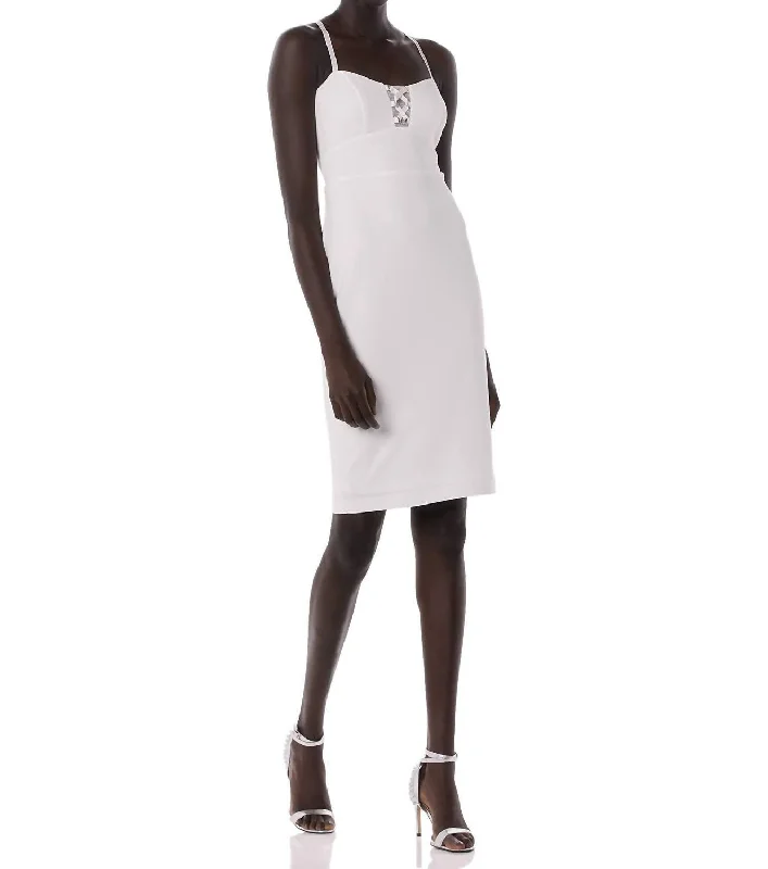 Doorbuster Deal luxury dressBebe Women Illusions Bodycon Fit Spaghetti Strap Pencil Sheath Dress Ivory White in Ivory White Doorbuster Deal luxury dressBebe Women Illusions Bodycon Fit Spaghetti Strap Pencil Sheath Dress Ivory White in Ivory White