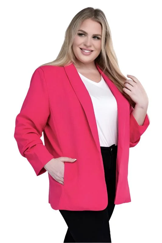 classic bomber jacketPlus Shawl Lapel Blazer