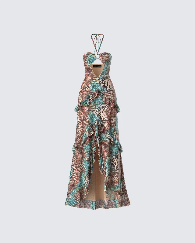 Limited Time Discount midi dressSaphira Animal Print Maxi Dress