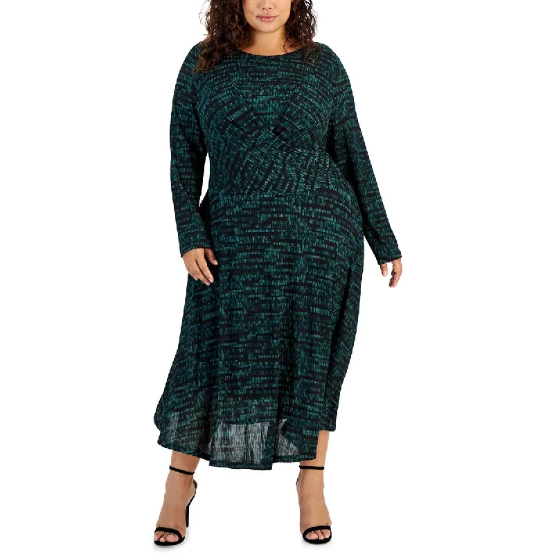 knit dressCalvin Klein Womens Plus Crossover Long Maxi Dress