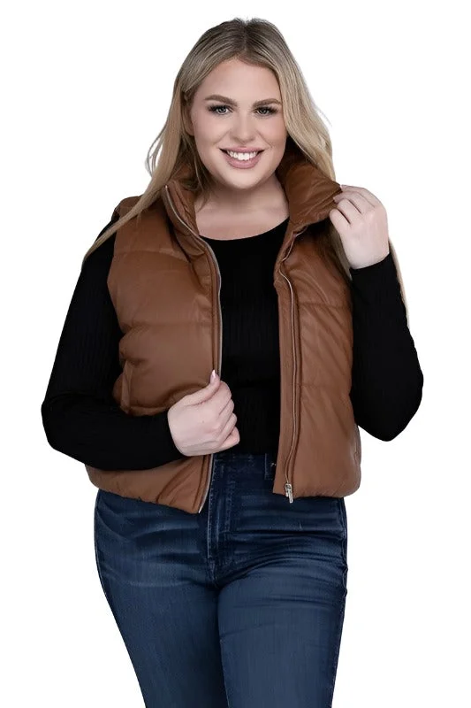 trendy utility jacketPlus Size Puffer Vest