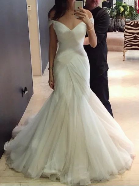Final Markdown Sexy Wedding Dresses Trumpet/Mermaid Sweep/Brush Train Bridal Gown JKS247