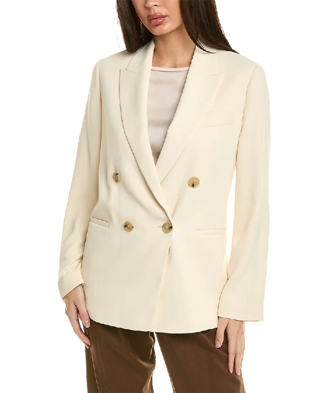 chic lightweight jacketVince Crepe Double-Breasted Blazer