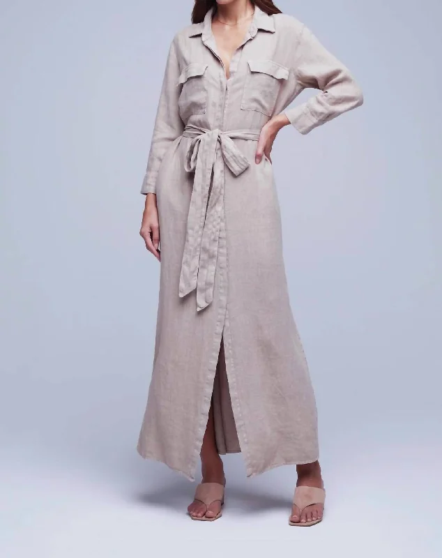 textured dressCameron Linen Shirt Dress In Dune