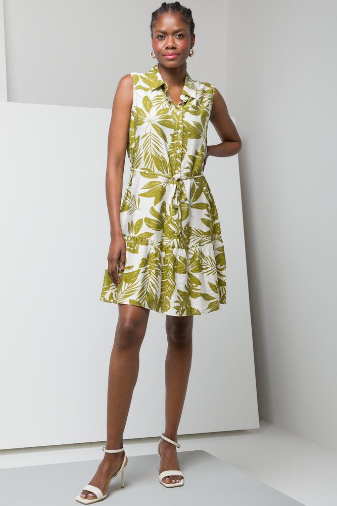 Final Markdown high-waisted dressTiered Textured Dress Green