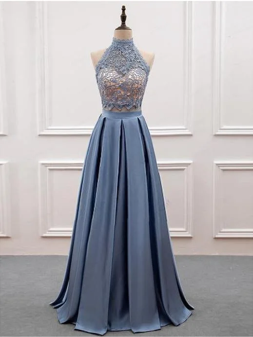 Don’t Miss Out Two Piece Prom Dresses High Neck A-line Floor-length Lace Prom Dress JKL916 Don’t Miss Out Two Piece Prom Dresses High Neck A-line Floor-length Lace Prom Dress JKL916