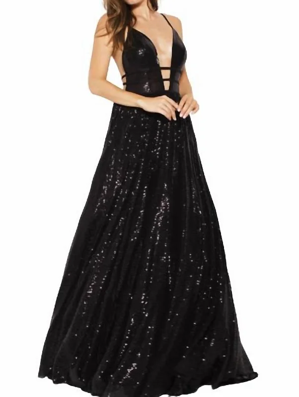 playful dressSequin Ballgown In Black