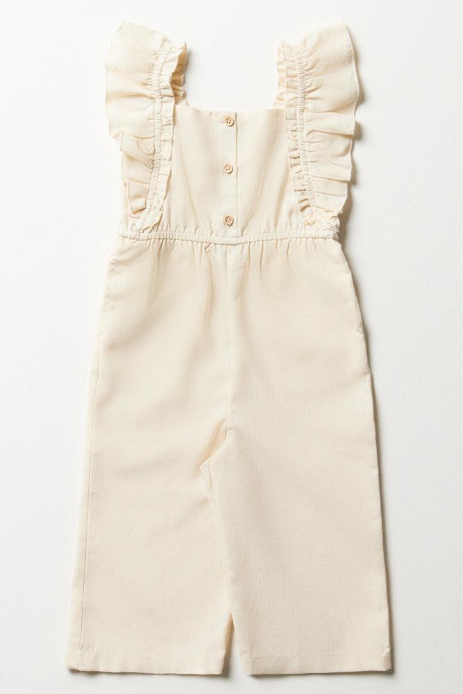 Hot Deal lace-up dressFrill Jumpsuit Natural