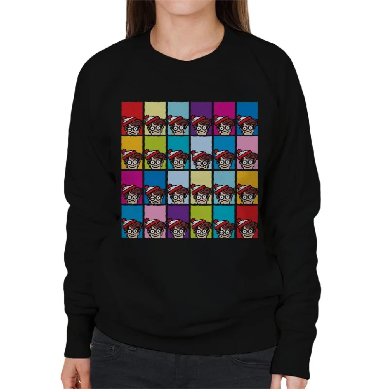 high-end athletic hoodieWhere's Wally Colourful Tiles Women's Sweatshirt