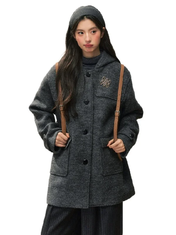 winter jacketAcademy Woolen Hooded Toggle Coat