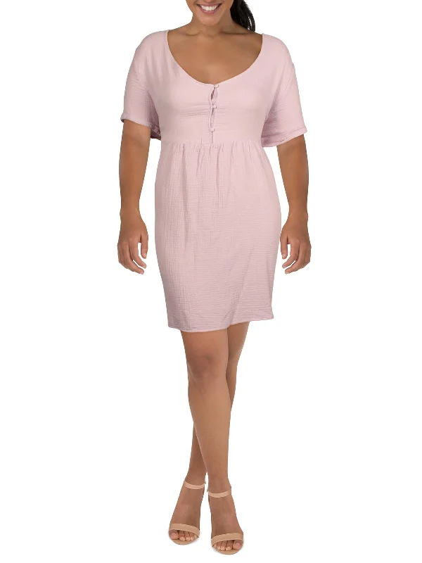 pleated dressPlus Womens Comfy Short T-Shirt Dress