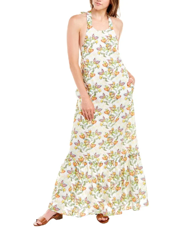 Exclusive Access denim dressCelina Moon Halter Neck Maxi Dress