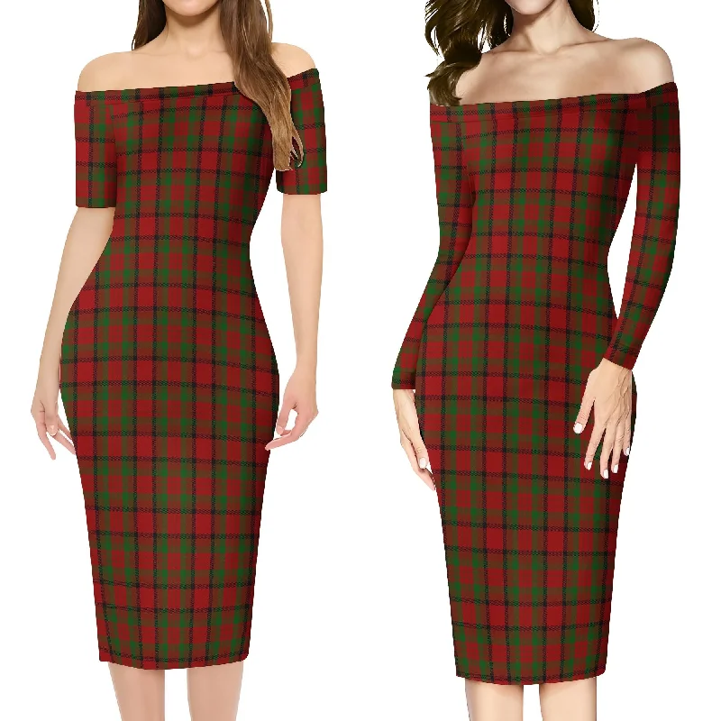 Blowout Sale Tipperary County Ireland Tartan Off Shoulder Lady Dress