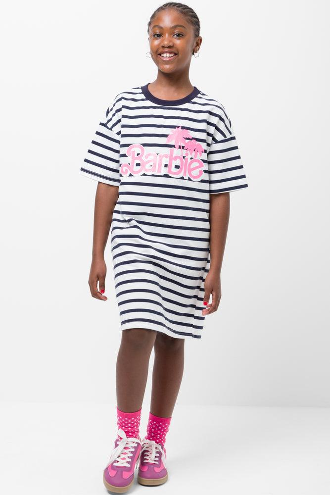 Don't Wait sleek midi dressBarbie Stripe Dress Navy & White